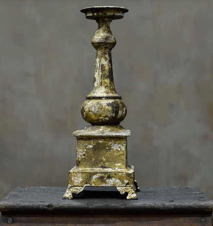 Gold candlestick, full front view