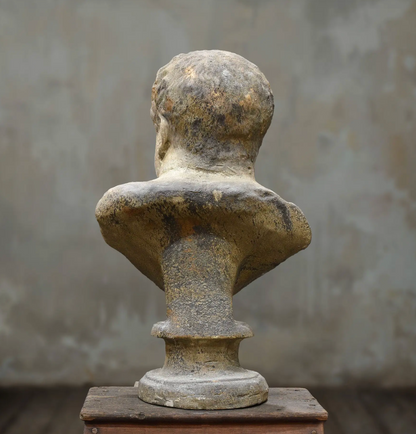 Close-up of classical bust side profile