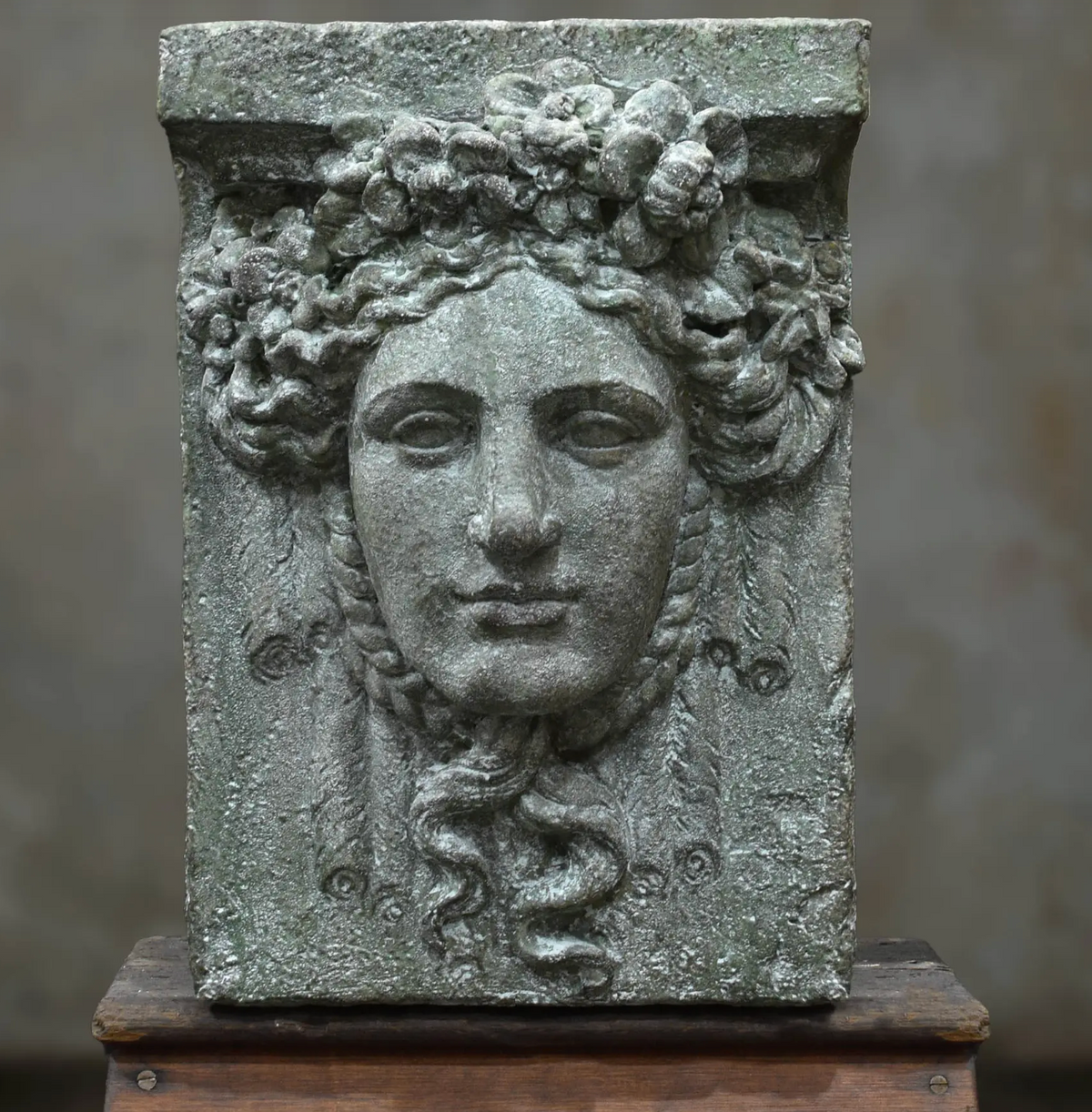Hermes wall plaque, side view