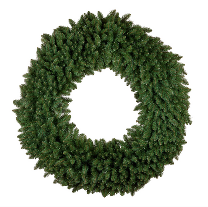Green pine-style wreath with the lights switched off