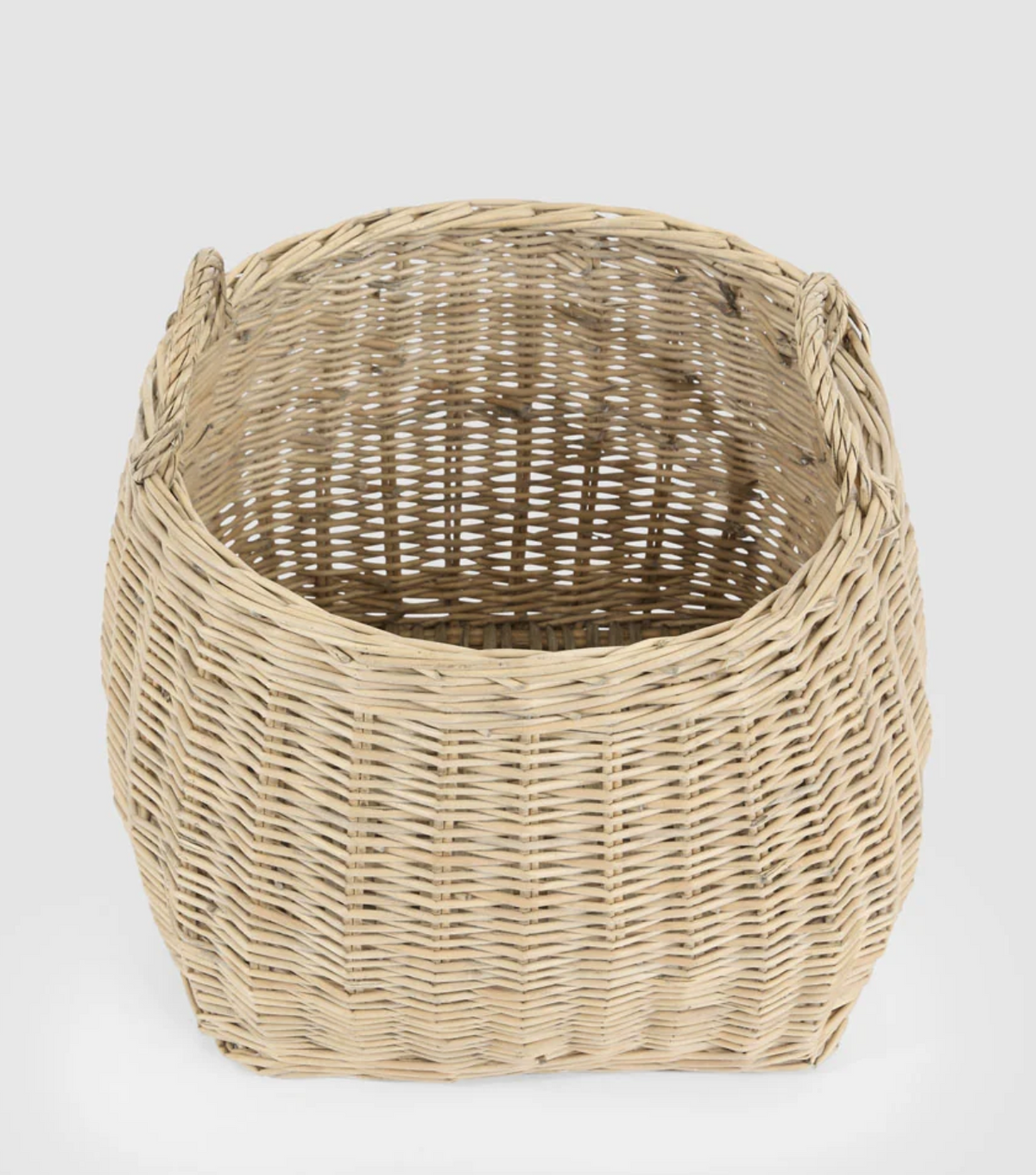 Small willow basket viewed from above showing its open interior