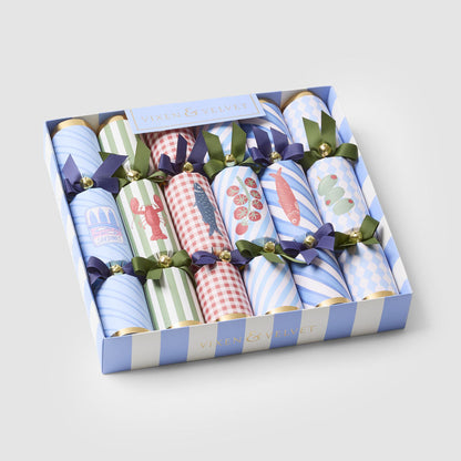 Italian food patterned Christmas crackers