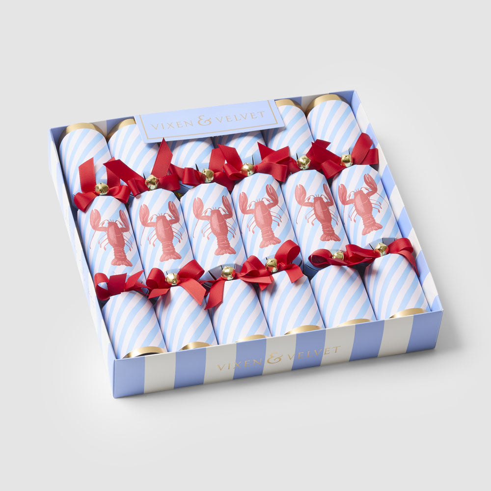 Lobster striped Christmas crackers