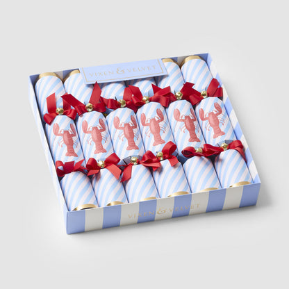 Lobster striped Christmas crackers