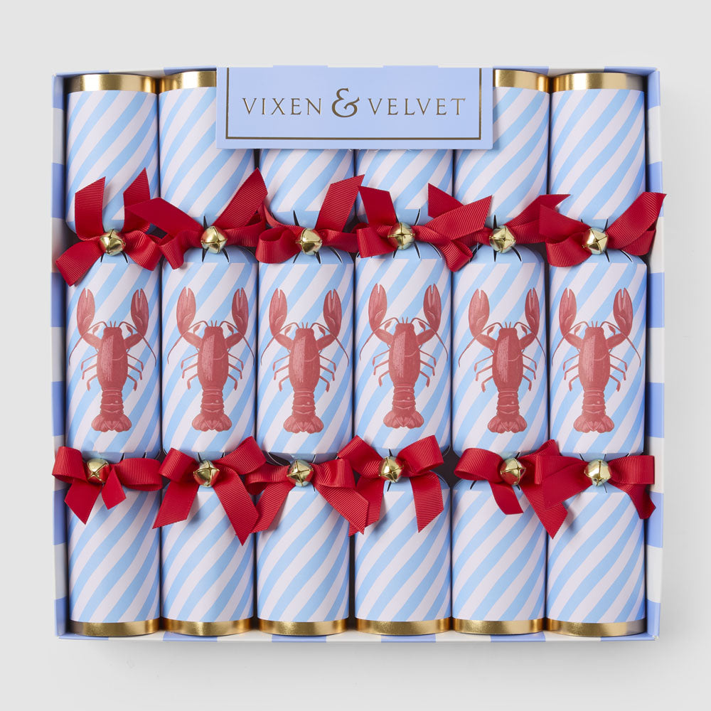 Lobster striped Christmas crackers