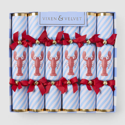 Lobster striped Christmas crackers