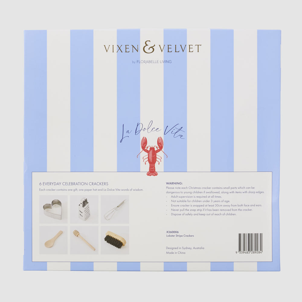 Lobster striped Christmas crackers