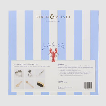 Lobster striped Christmas crackers