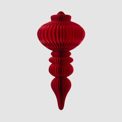 Red Crested Honeycomb Paper Finial