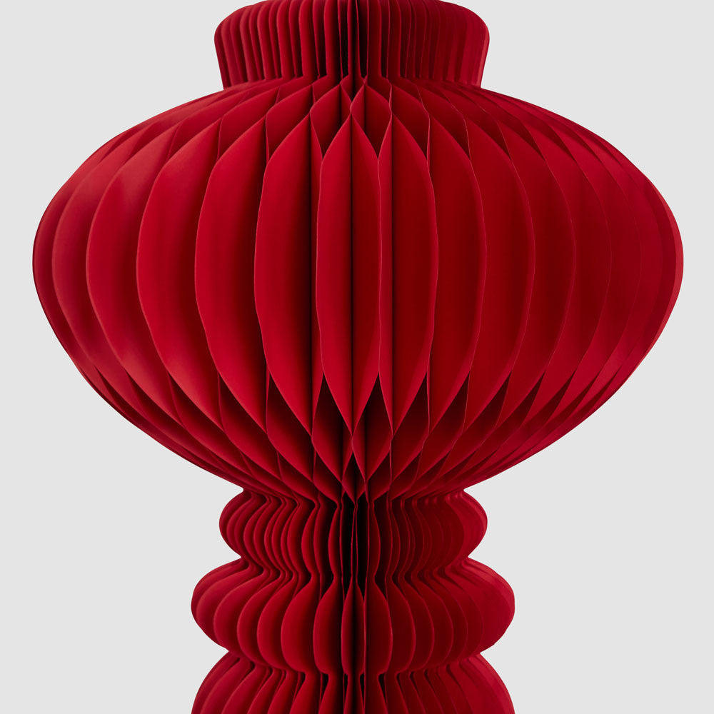 Red Crested Honeycomb Paper Finial