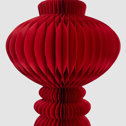 Red Crested Honeycomb Paper Finial