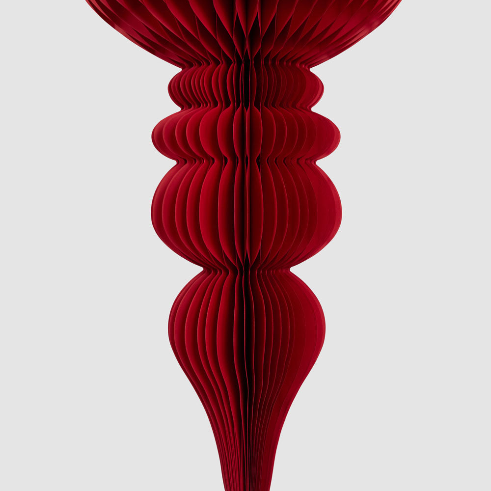Red Crested Honeycomb Paper Finial