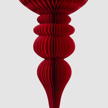 Red Crested Honeycomb Paper Finial