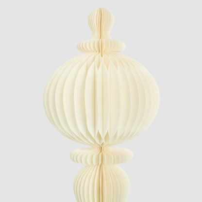 White bulb-shaped honeycomb paper finial decoration