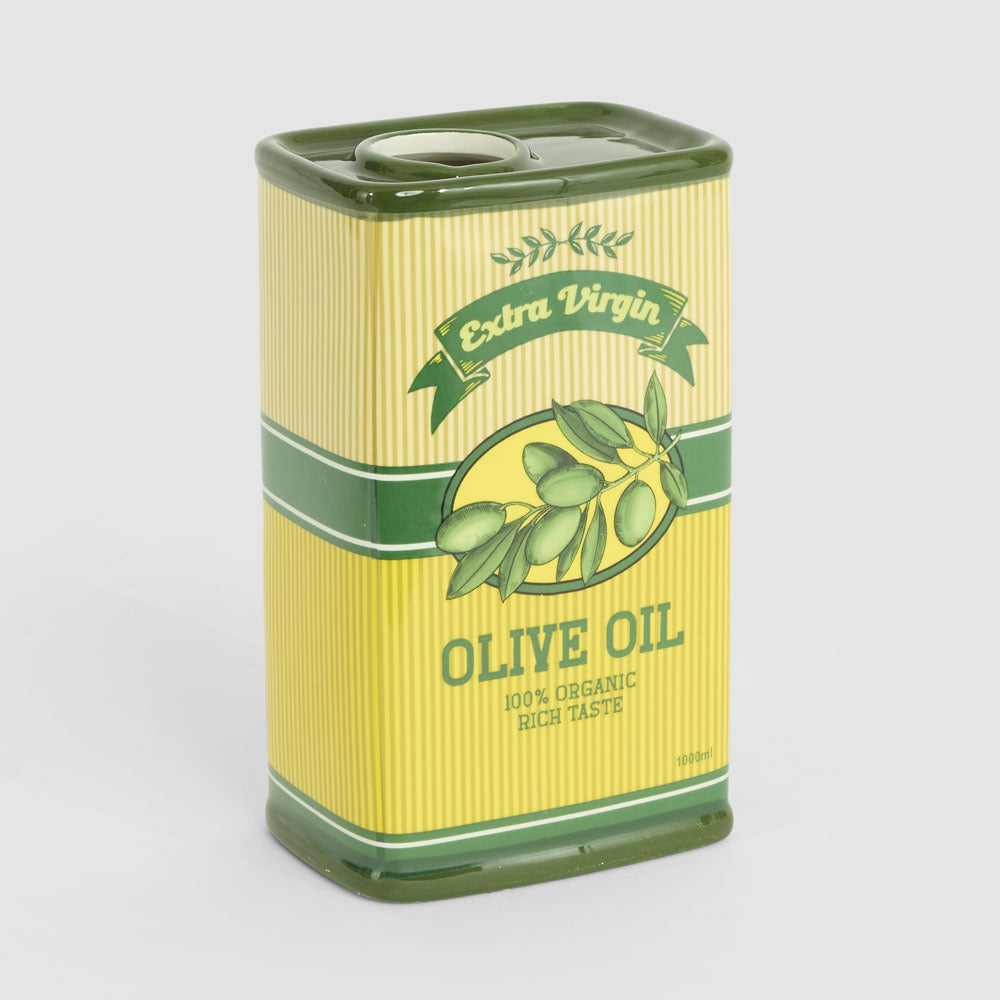 Yellow Olive Oil Tin Ceramic Vase