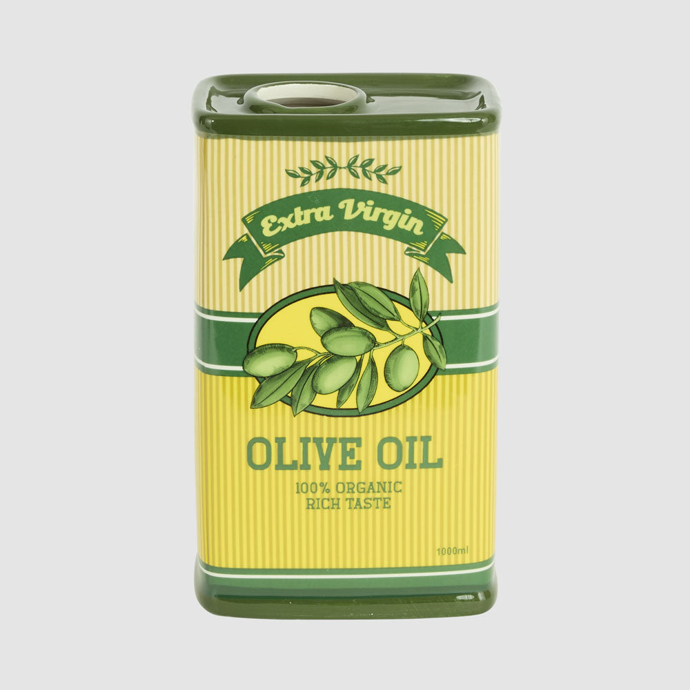 Yellow Olive Oil Tin Ceramic Vase
