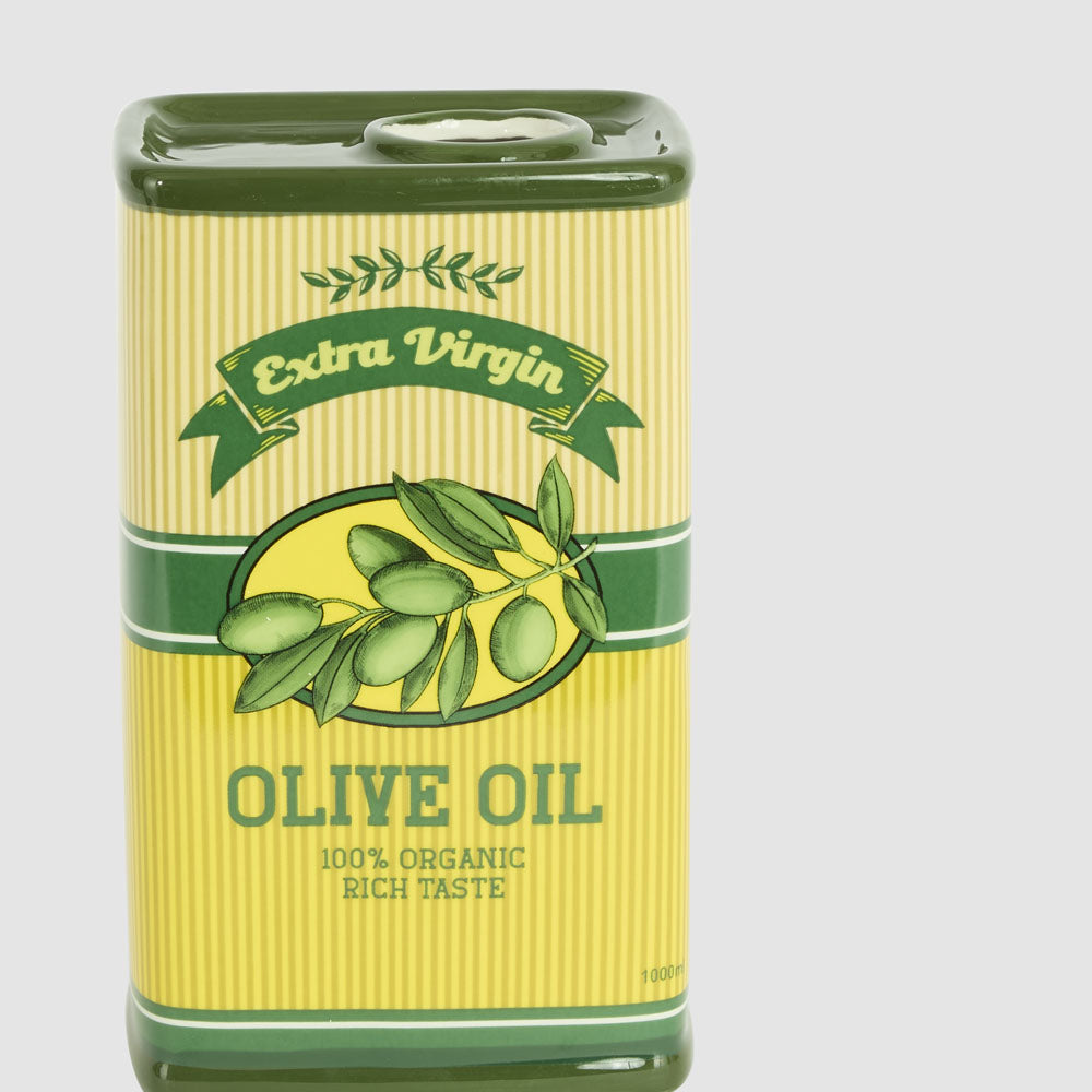 Yellow Olive Oil Tin Ceramic Vase