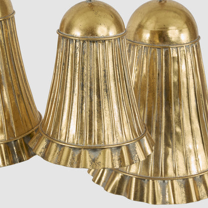 Gold Pleated Bells - Set of 3