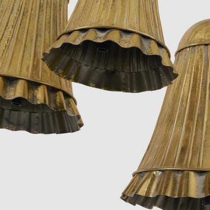 Gold Pleated Bells - Set of 3