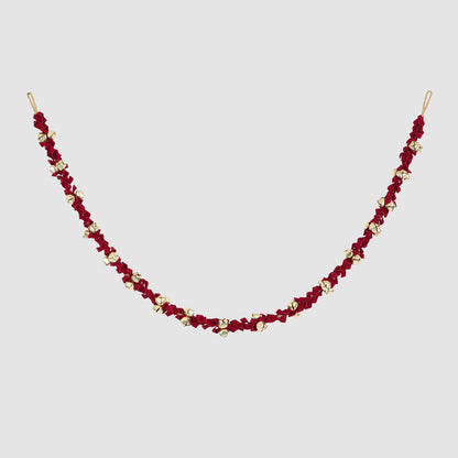 Red Velvet & Gold Bell Garland