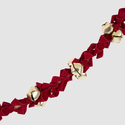 Red Velvet & Gold Bell Garland