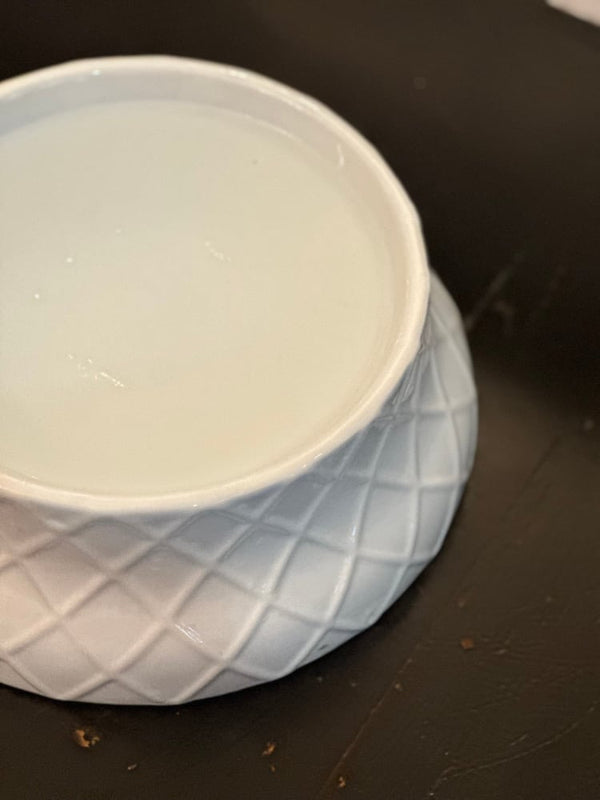 White diamond ceramic pet bowl - HAROLDS