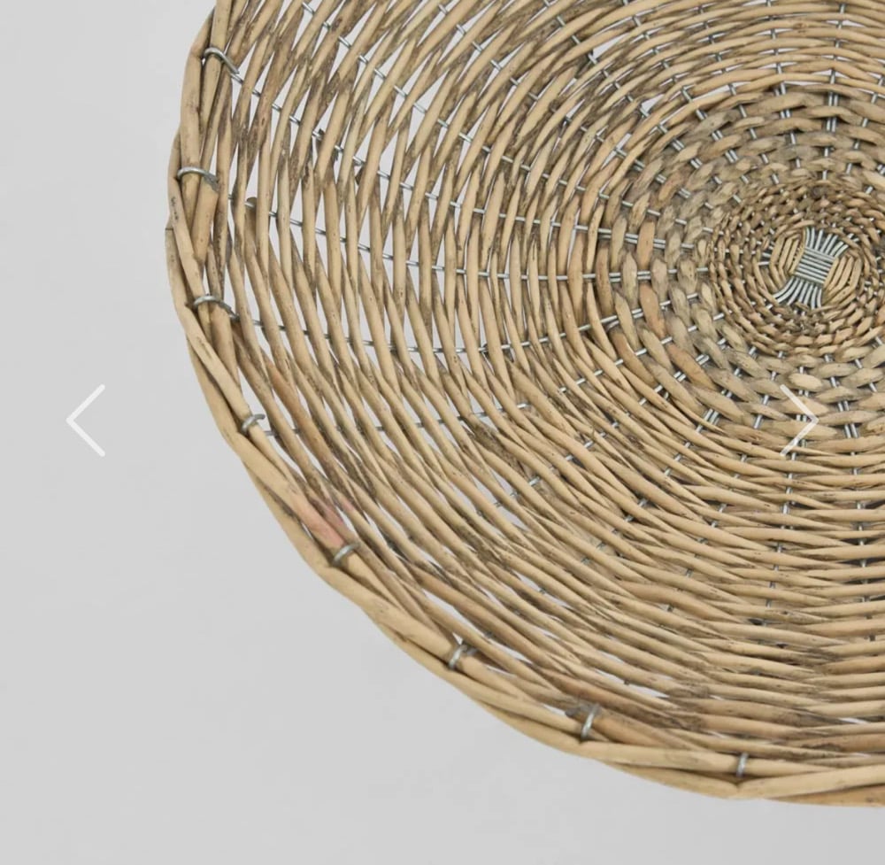 Footed Rattan Bowl