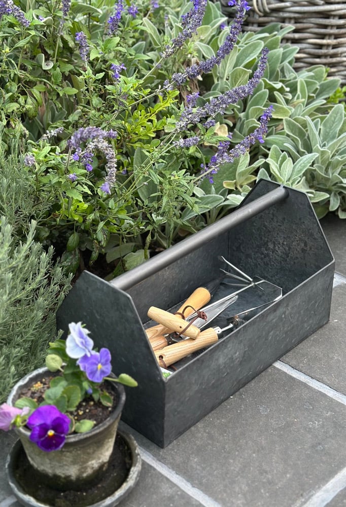 Tin Garden Tool Caddy