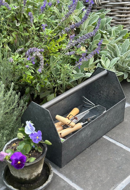 Tin Garden Tool Caddy
