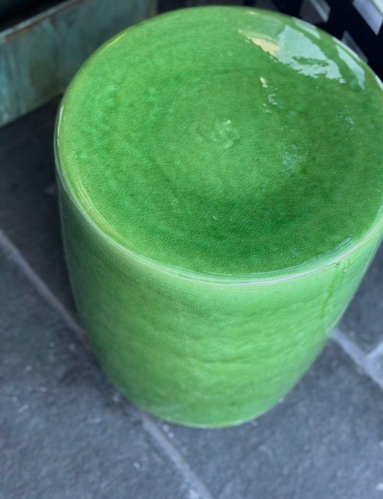 Green Glazed Stool
