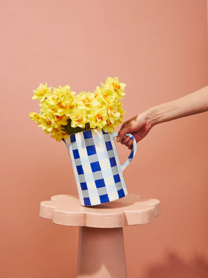 Indigo Check Jug