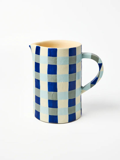Indigo Check Jug