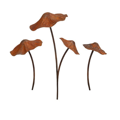 Rust Metal Mushroom Set - Three