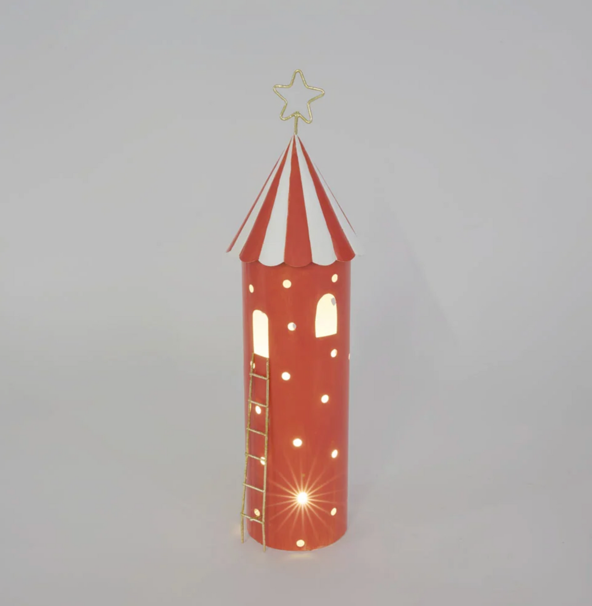 Red LED carnival tent in a festive display with a pink tent and decorative animal figures